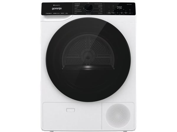 Gorenje DPNA83W, Frittstående, Frontmatet, Varme pumpe, Svart, Hvit, Rotasjon, Berøringskontroll, Svart