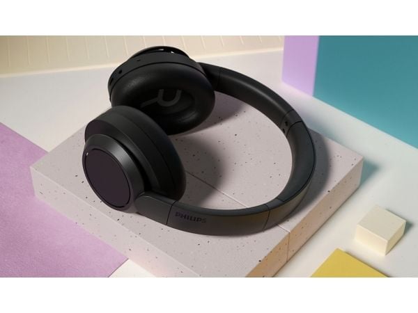 Philips TAH6509BK - Hodetelefoner med mikrofon - over-øret-montering - Bluetooth - trådløs - aktiv støydemping - svart