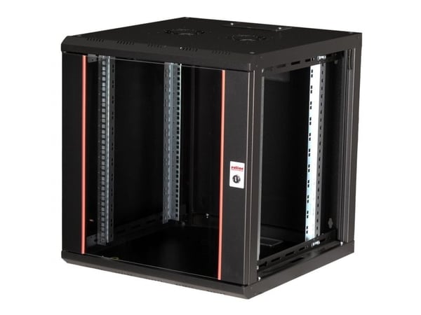 ROLINE 26.21.0005, Veggmonterbar hylle, 12U, Nøkkellås, Rack skinner, 28 kg, Sort