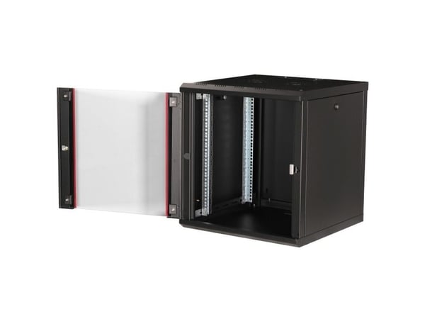 ROLINE 26.21.0005, Veggmonterbar hylle, 12U, Nøkkellås, Rack skinner, 28 kg, Sort
