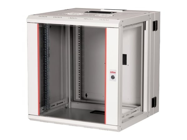 ROLINE 26.21.0012, Veggmonterbar hylle, 12U, 50 kg, Nøkkellås, Rack skinner, 34,9 kg