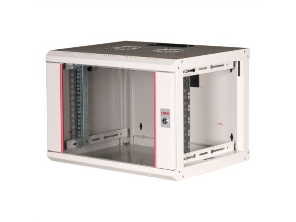 ROLINE 26.21.0000, Veggmonterbar hylle, 7U, Nøkkellås, Rack skinner, 14,5 kg, Grå