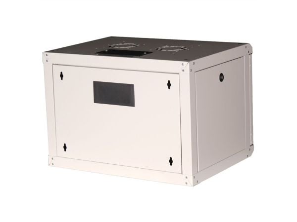 ROLINE 26.21.0000, Veggmonterbar hylle, 7U, Nøkkellås, Rack skinner, 14,5 kg, Grå