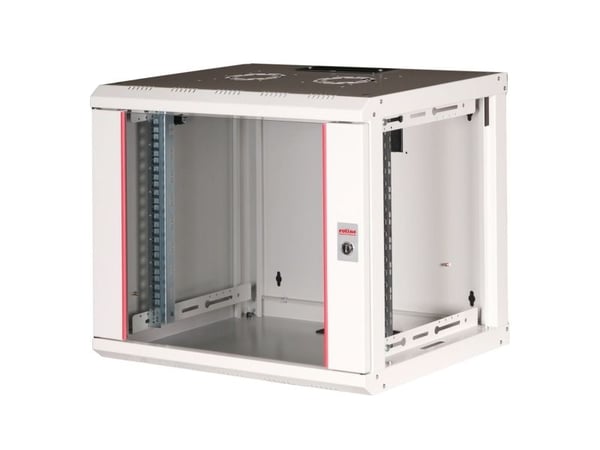 ROLINE 26.21.0002, Veggmonterbar hylle, 9U, Nøkkellås, Rack skinner, 17,6 kg, Grå