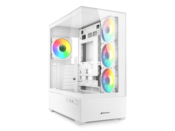 Sharkoon AK6 RGB, PC, Vit, ATX, micro ATX, Mini-ATX, Härdat glas, Flera, 17 cm