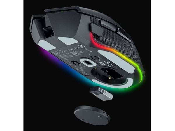 Razer Basilisk V3 pro 35K - Mus - ergonomisk - høyrehendt - optisk - 11 knapper - trådløs, kablet - Bluetooth, USB-C, 2.4 GHz - USB trådløs mottake...
