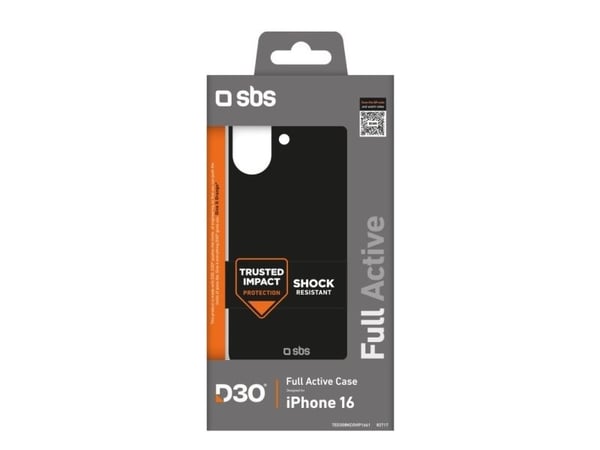 SBS TED3OBKCOVIP1661, Suojus, Apple, iPhone 16, 15,5 cm (6.1"), Musta