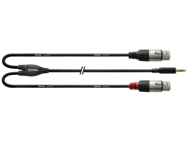 Cordial CFY 1.8 WFF, 3.5mm, Hankjønn, 2 x XLR, Hunkjønn, 1,8 m, Sort