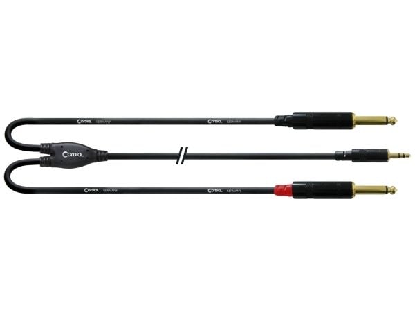 Cordial CFY 6 WPP, 2 x 6.35mm, Hankjønn, 3.5mm, Hankjønn, 6 m, Sort