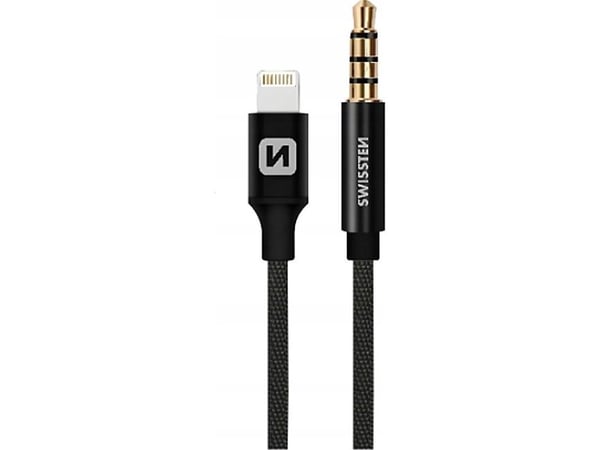 Swissten Kabelis USB Lähde Lightning - mini Jack 3.5 mm 1.5 m Juodas (73501213)