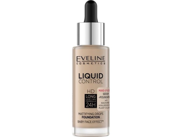 Eveline Eveline Liquid Control HD Ansiktsfoundation med dropper nr 035 Naturlig Beige 32ml