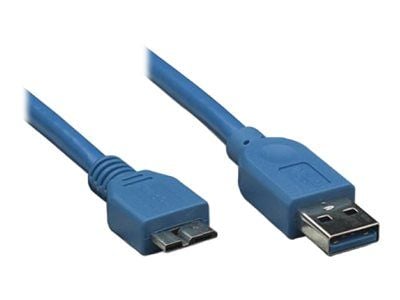 Techly 0,5m USB 3.0 A-Micro B M/M, 0,5 m, USB A, Micro-USB B, USB 3.2 Gen 1 (3.1 Gen 1), Hanstik/Hanstik, Blå