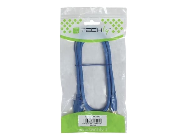 Techly 0,5m USB 3.0 A-Micro B M/M, 0,5 m, USB A, Micro-USB B, USB 3.2 Gen 1 (3.1 Gen 1), Hanstik/Hanstik, Blå