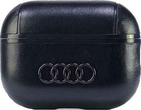 Audi läderfodral med stort logotyp för AirPods Pro 2, svart/svart AU-APP2-GT/D3-BK