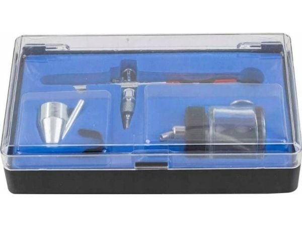 Rockforce Airbrush (dyse: 0,3 mm, utskiftbare beholdere 6 ml og 22 ml)