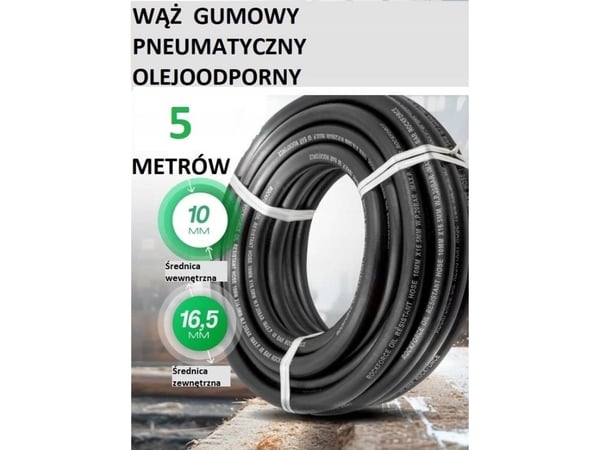 Rockforce Waz gummibelagt oljebestandig slange 10 mm x 5 m