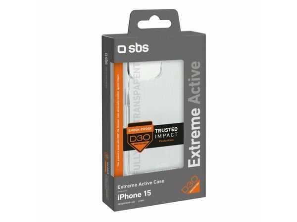 SBS D3O deksel til iPhone 15 - gjennomsiktig