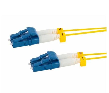 LogiLink patchkabel OS2 fiberoptisk 10m LC-LC dupleks, G657.A2, ekstra tynn, gul