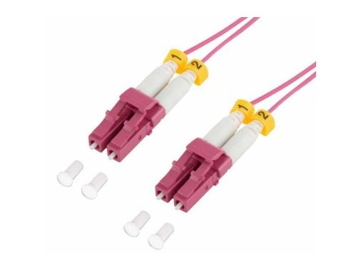 LogiLink Patchkabel OM4 LWL 1m LC-LC Duplex, ekstra dun, fiolett
