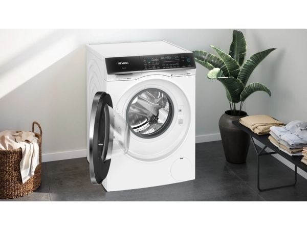Siemens iQ700 WN54C2A90, Frontmatet, Frittstående, Hvit, Venstre, Svart, Svart