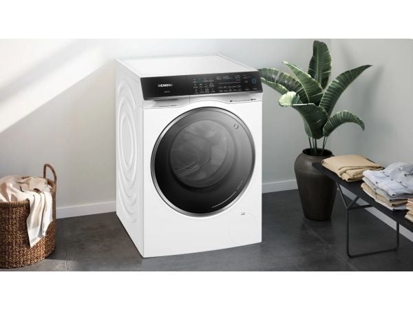 Siemens iQ700 WN54C2A90, Frontmatet, Frittstående, Hvit, Venstre, Svart, Svart