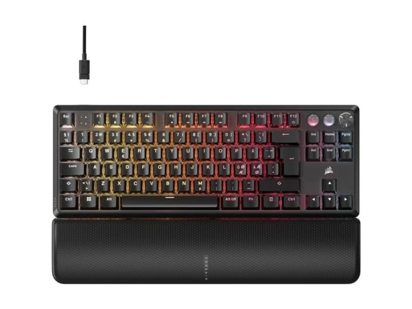Corsair K70 PRO TKL, Tenkeyless (80–87 %), Langallinen, USB, Magnetic-mechanical key switch, RGB LED, musta