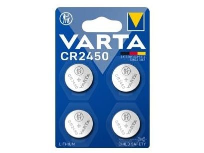Varta CR2450, engangsbatteri, CR2450, litium, 3 V, 4 stk, 570 mAh