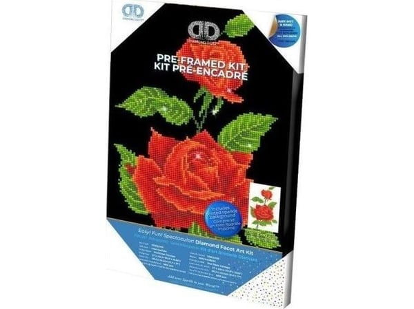 DIAMOND DOTZ diamantmaling Diamond Dotz rød rose 29x44 cm DDK5025