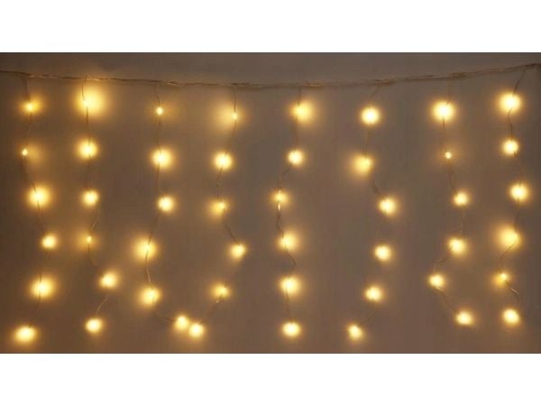 CORTINA Joulukuusen valot LAPSEN VALO VERHO ZEW/WEW 240 LED 600X60cm KAUKO-OHJAIMELLA VALKOINEN VALKOINEN