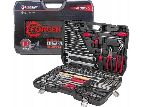 forcekraft 1/4" ja 1/2" työkalut 139el. (4-32mm) (6-kärkiset)