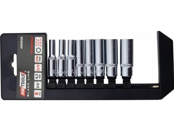 AW-Tools bitssett 1/4" 8 deler BL