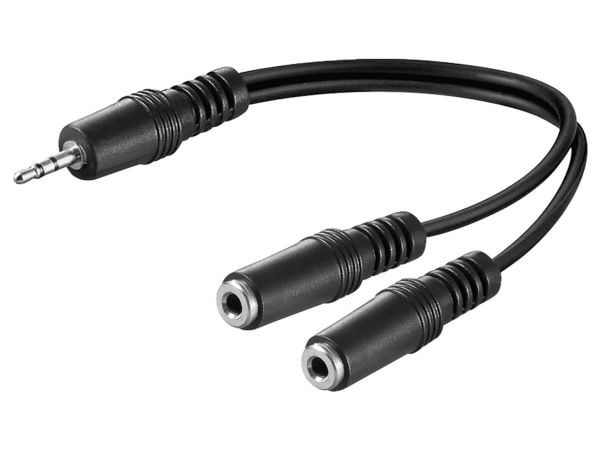 Goobay AVK 317-020 0.2m, 3.5mm, Hankjønn, 2 x 3.5mm, Hunkjønn, 0,2 m, Sort