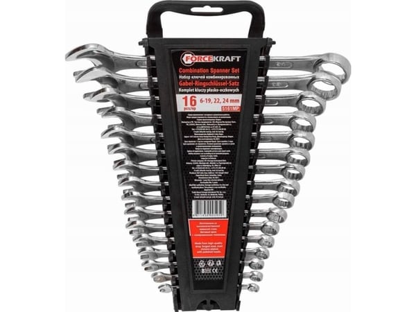 Forcekraft-avaimet, 16 kpl (6- 19,22,24mm) muovipidikkeessä
