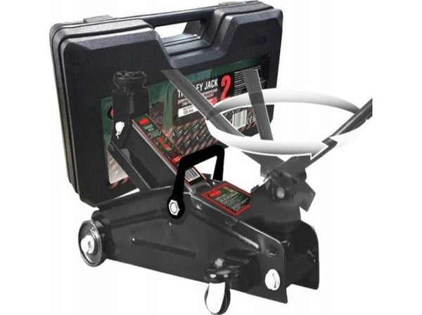 Rockforce verkstedjekk 2 t med roterbart håndtak 180° (h min 140 mm, h maks 340 mm) i koffert