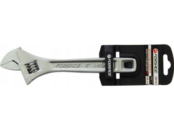 Forsage fastnøkkel justerbar, krom 6''-150 150 mm (grep 0-20 mm), med plastgrep