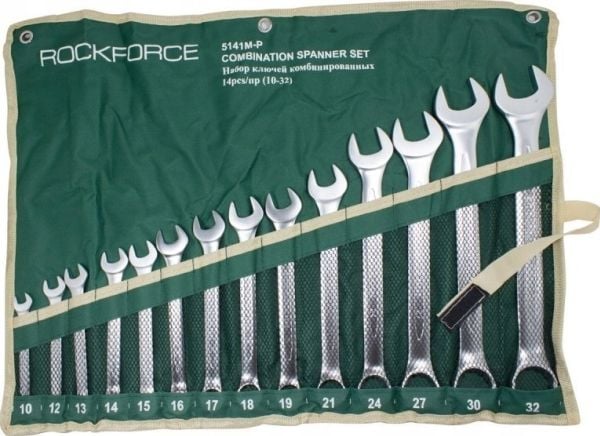 Rockforce kombinasjonsnøkler 14 stk. (10-32mm) på lerret
