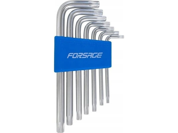 Forsage TORX-nøkkelsett type L med hull 7 stk.