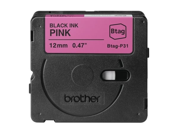 Brother BTAG-P31, Mustaa vaaleanpunaisella, Filippiinit, 5 vuosi/vuosia, Brother, P-touch PT-N10, PT-N20, PT-N25BT, 1,2 cm