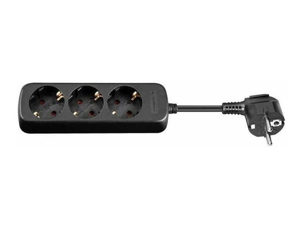 Microconnect GRU0033B, 3 m, Sisätila, Tyyppi F, Tyyppi F, Musta, 3 AC-pistorasia(a)
