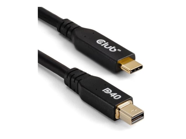 Club 3D - Adapterkabel - 24 pin USB-C (hane) till Mini DisplayPort (hane) - DisplayPort 2.1 - 2 m - dubbelriktad, 4K240Hz stöd, 8K30Hz stöd, VESA D...