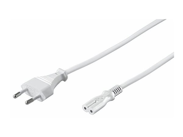 Microconnect PE030720W, 2 m, Virtapistoke tyyppi C, C7 liitin, 250 V, 2.5 A