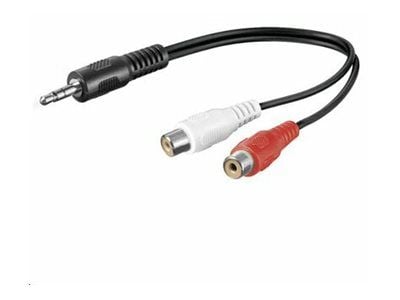 MicroConnect - Audioadapter - RCA x 2 hunn til mini-phone stereo 3.5 mm hann - 20 cm