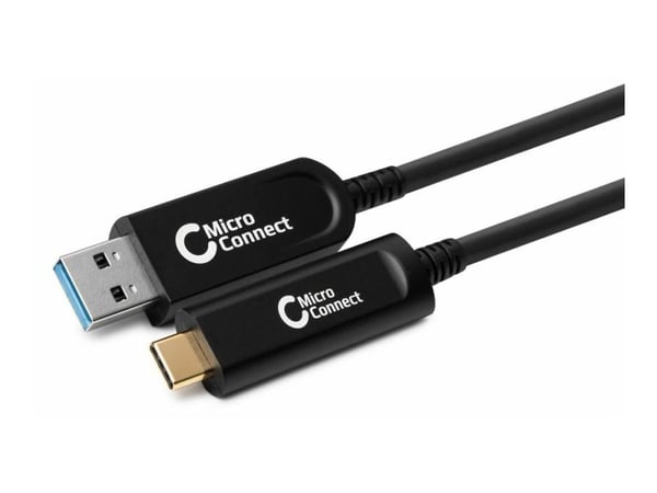 MicroConnect Premium - USB-kabel - 24 pin USB-C (hann) til USB-type A (hann) - USB 3.2 Gen 2 - 10 m - Active Optical Cable (AOC) - svart
