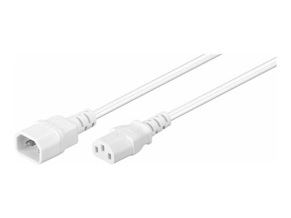 MicroConnect - Jatkojohto virtakaapelille - IEC 60320 C14 - IEC 60320 C13 - AC 250 V - 10 A - 50 cm - halogeeniton - valkoinen