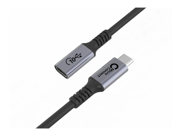 Premium USB-C-kaapelin jatke 1m 10Gbps, 100W, USB 3.2 Gen