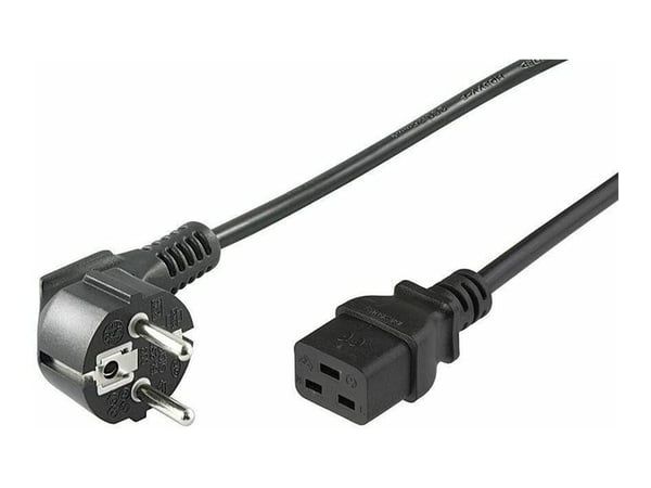 MicroConnect - Strømkabel - CEE 7/7 (han) vinklet til IEC 60320 C19 lige - AC 250 V - 16 A - 3 m - lajittelu