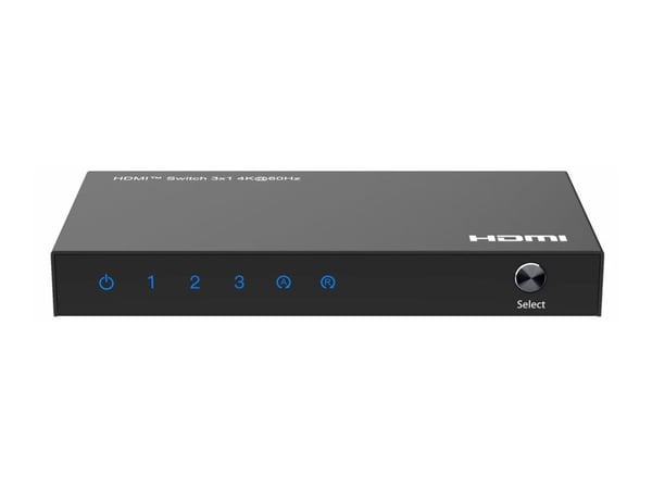 MicroConnect - Switch - fjernkontroll - 3 x HDMI - stasjonær