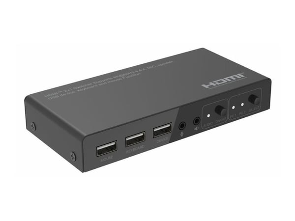 MicroConnect - KVM / video / lydbryter - 2 x KVM / video / lyd - 1 lokalbruker - stasjonær