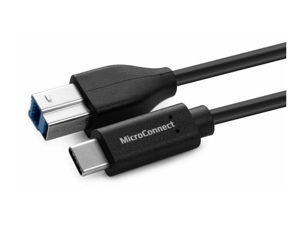 MicroConnect - USB-kabel - 24 pin USB-C (hann) til USB Type B (hann) - USB 3.2 Gen 1 - 3 m - svart