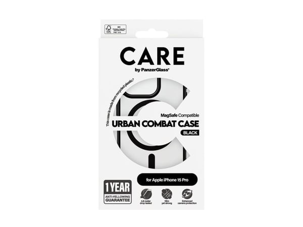 CARE by PanzerGlass Urban Combat - Baksidedeksel for mobiltelefon - MagSafe-samsvar - termoplast-polyuretan (TPU), polykarbonat (PC) - gjennomsikti...